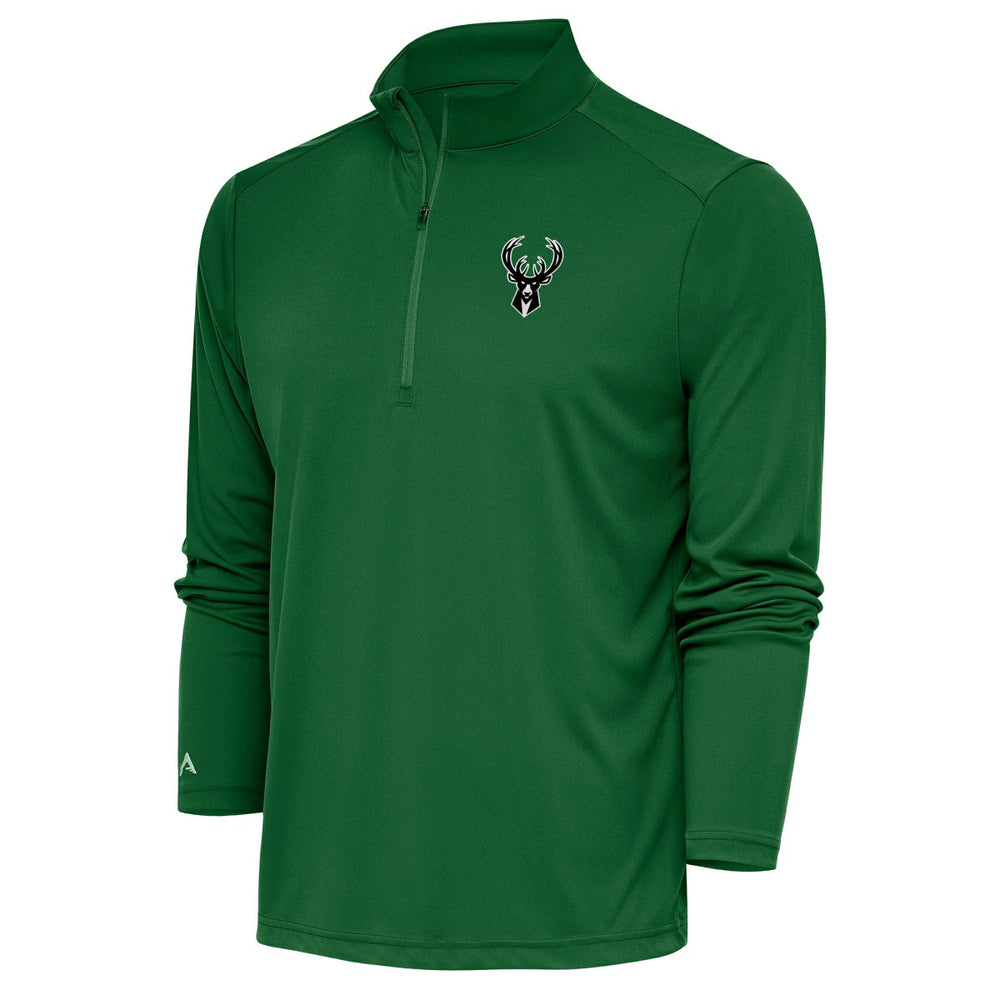 Milwaukee Bucks Antigua Metallic Logo Tribute Quarter-Zip Top - Hunter Green online