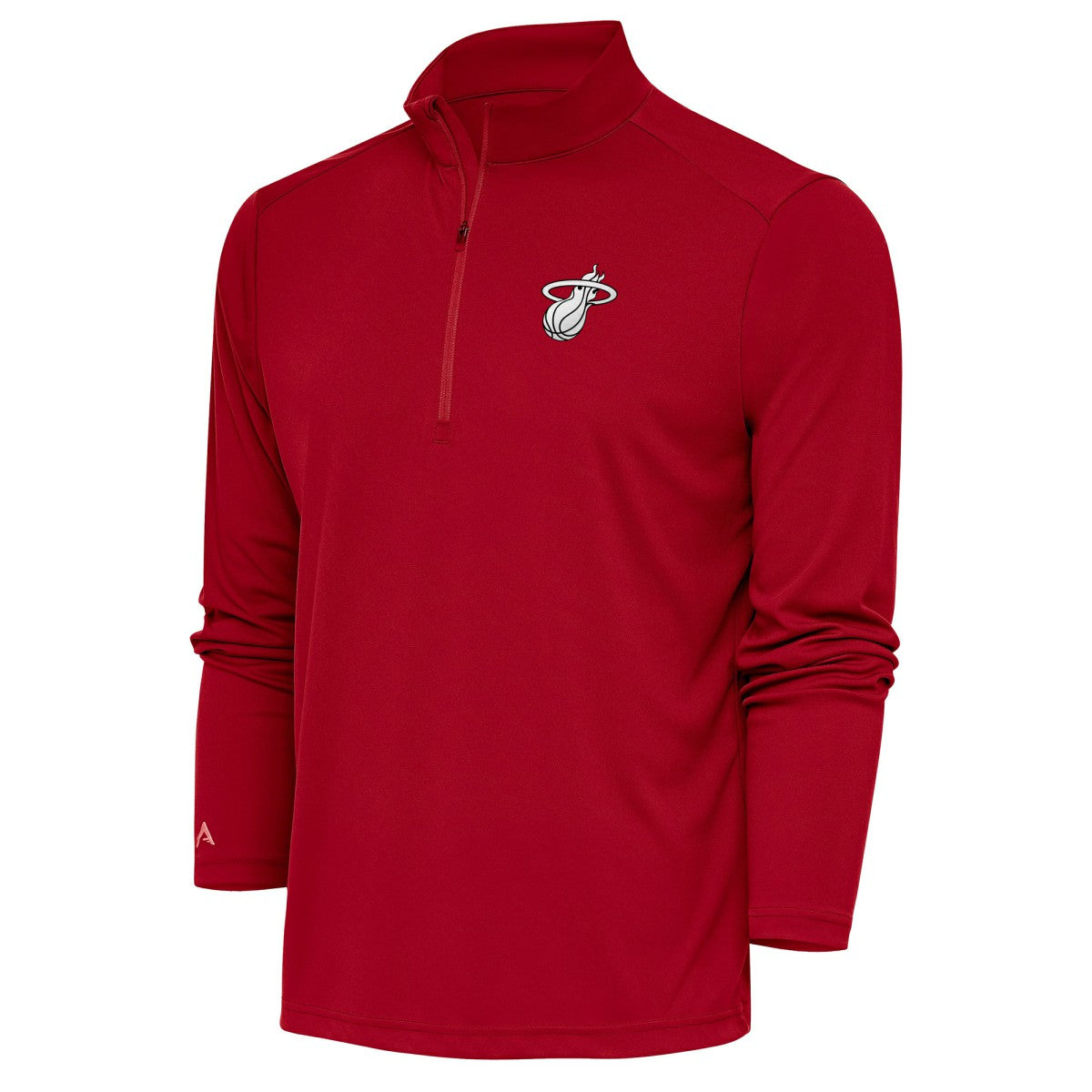 Miami Heat Antigua Metallic Logo Tribute Quarter-Zip Top - Red discount