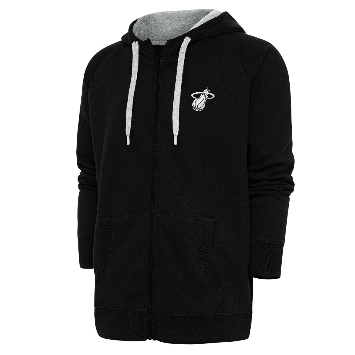 Miami Heat Antigua Metallic Logo Victory Raglan Full-Zip Hoodie - Black online