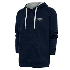 New Orleans Pelicans Antigua Metallic Logo Victory Raglan Full-Zip Hoodie - Navy outlet