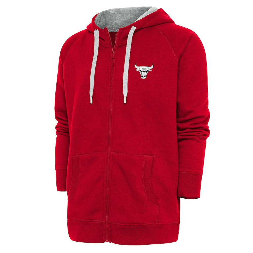 Chicago Bulls Antigua Metallic Logo Victory Raglan Full-Zip Hoodie - Red sale