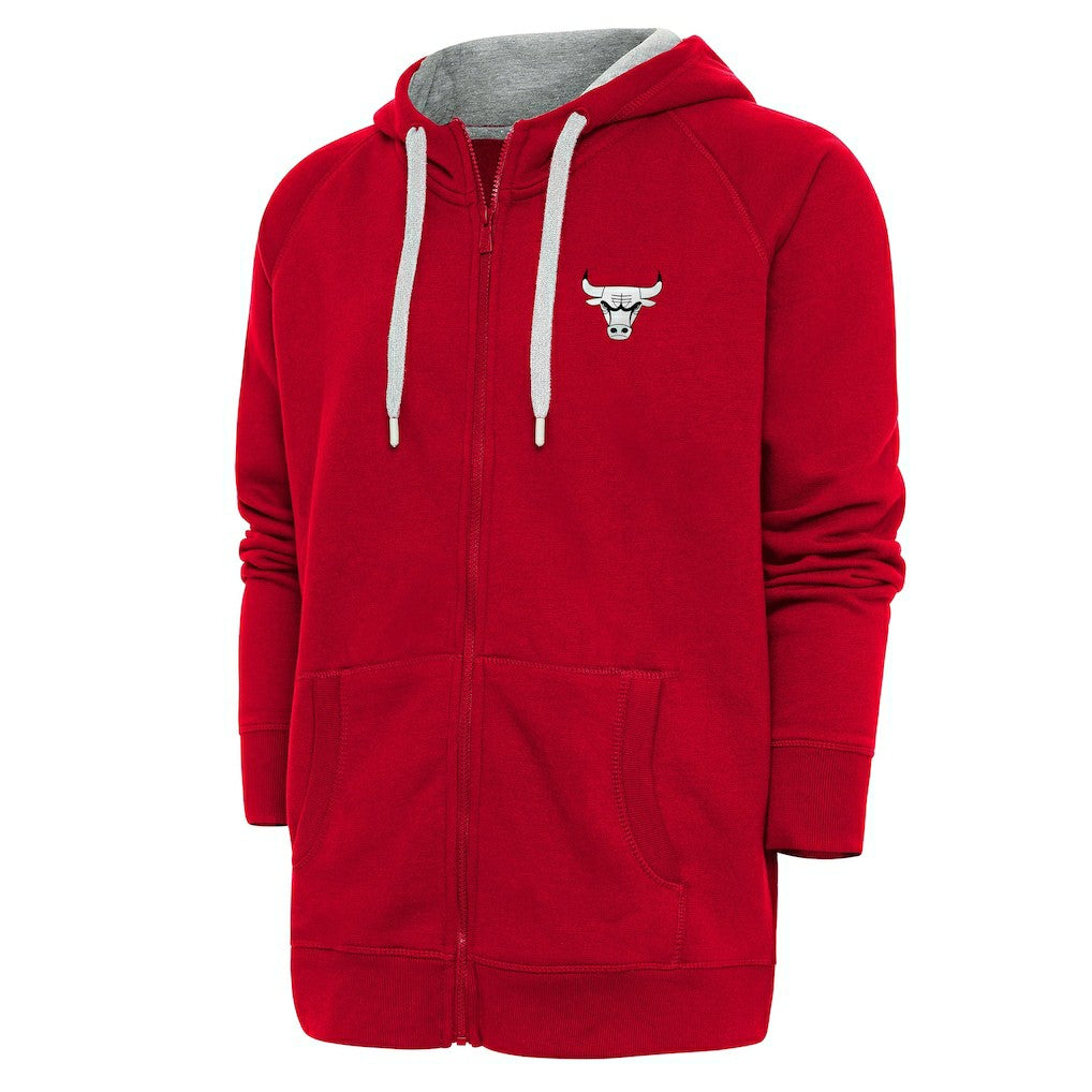 Chicago Bulls Antigua Metallic Logo Victory Raglan Full-Zip Hoodie - Red sale
