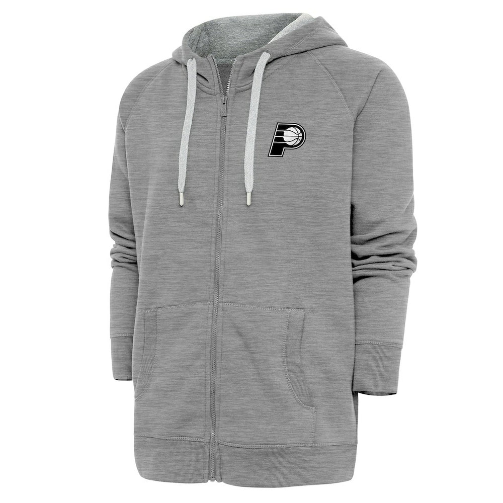 Indiana Pacers Antigua Metallic Logo Victory Raglan Full-Zip Hoodie - Heather Gray outlet