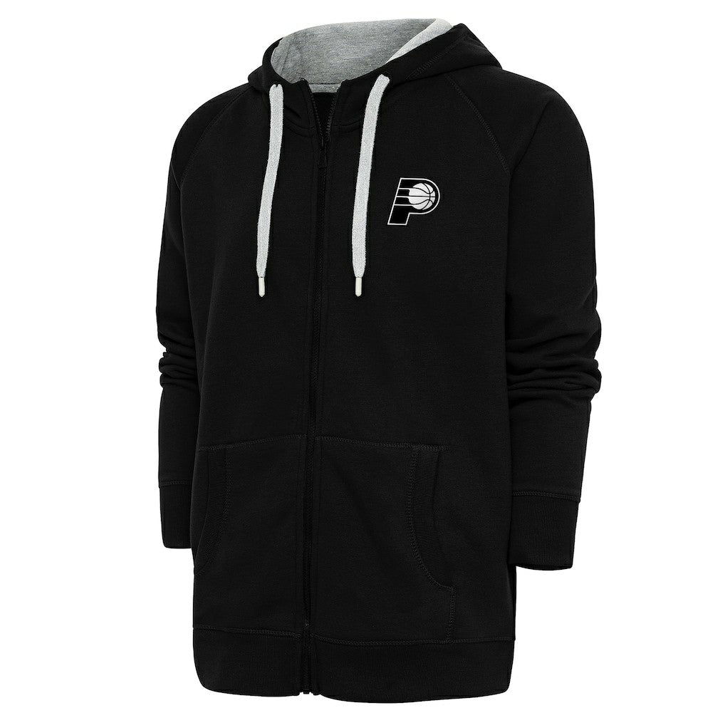 Indiana Pacers Antigua Metallic Logo Victory Raglan Full-Zip Hoodie - Black cheap