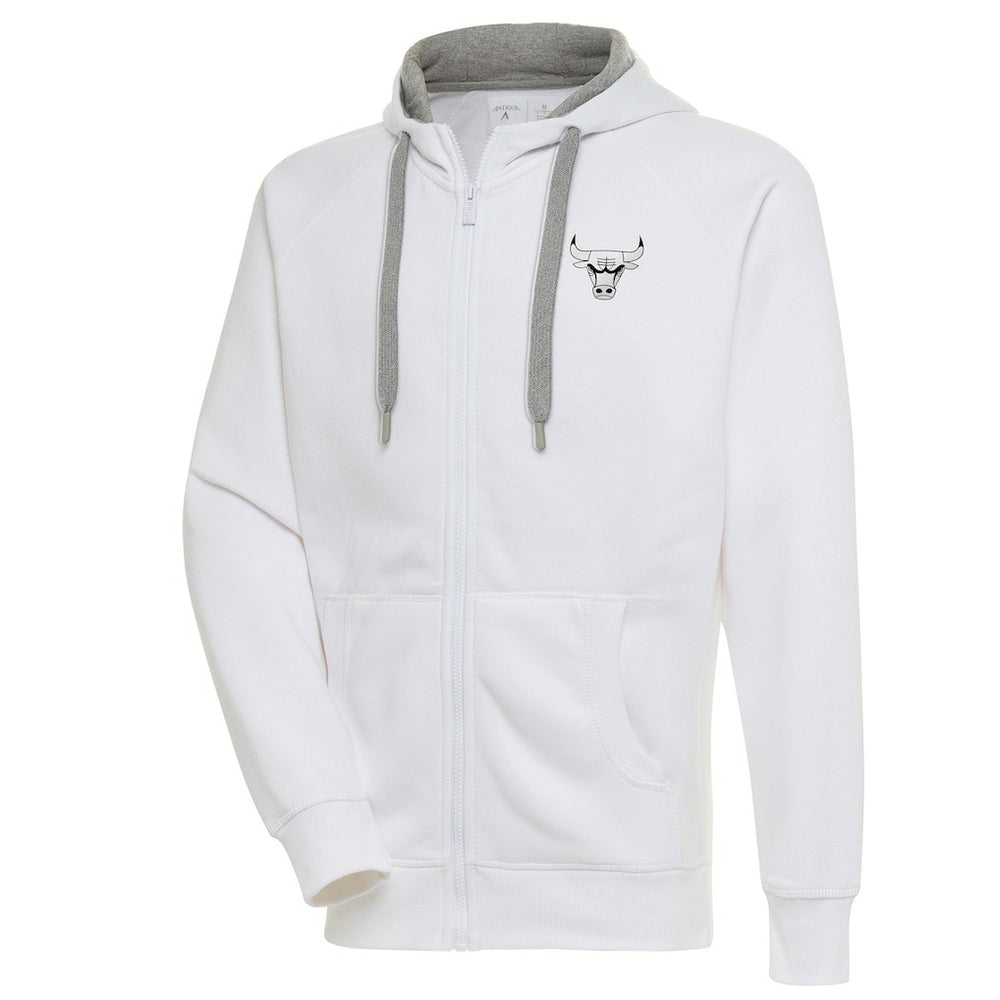 Chicago Bulls Antigua Metallic Logo Victory Raglan Full-Zip Hoodie - White sale