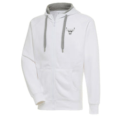 Chicago Bulls Antigua Metallic Logo Victory Raglan Full-Zip Hoodie - White sale