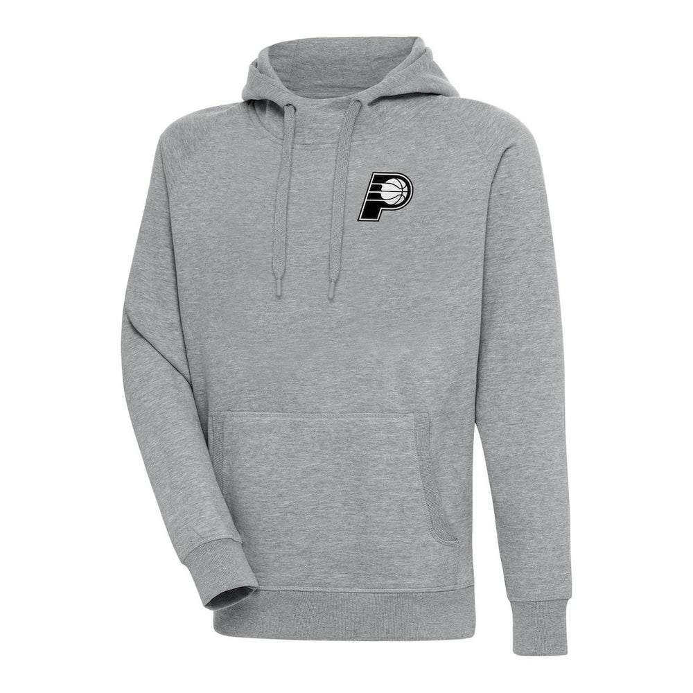 Indiana Pacers Antigua Metallic Logo Victory Raglan Pullover Hoodie - Heather Gray cheap