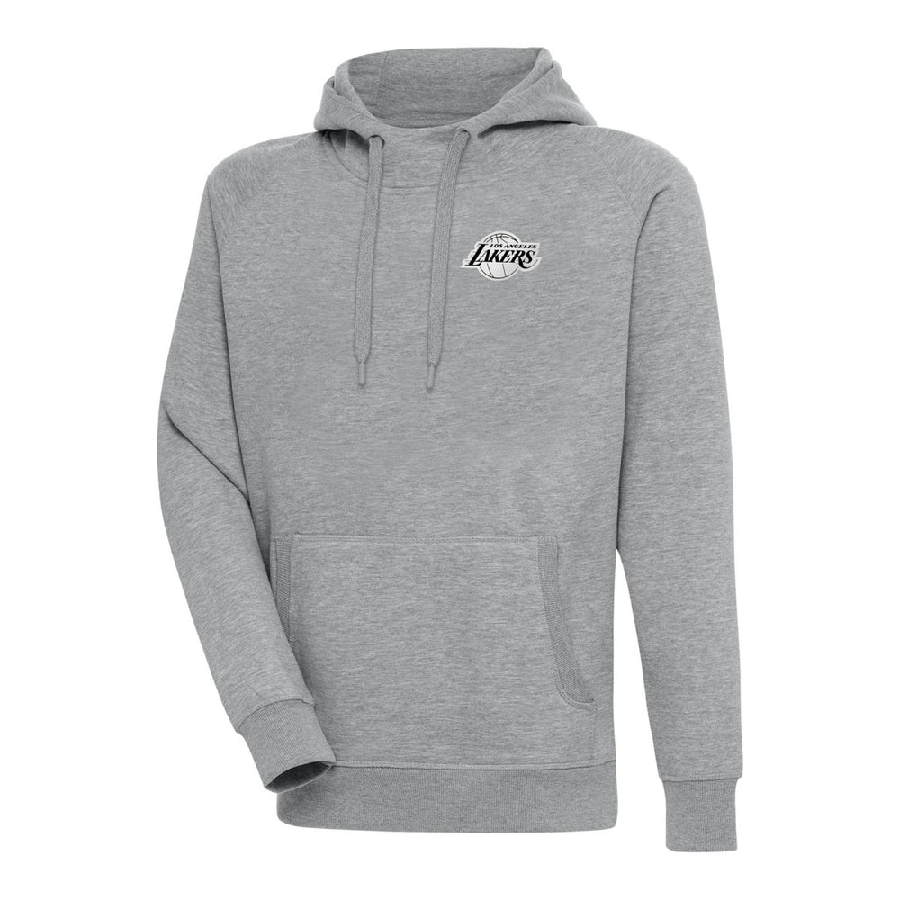Los Angeles Lakers Antigua Metallic Logo Victory Raglan Pullover Hoodie - Heather Gray outlet