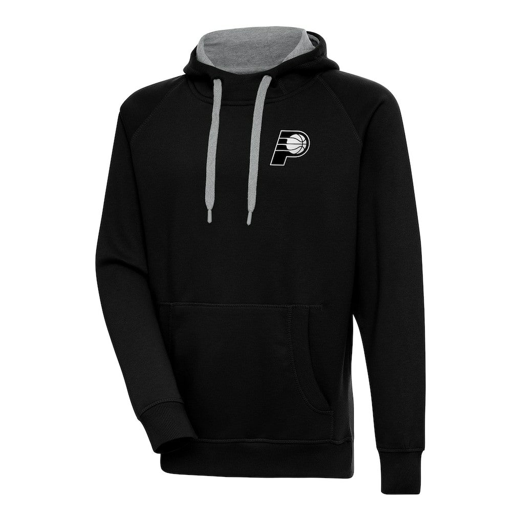 Indiana Pacers Antigua Metallic Logo Victory Raglan Pullover Hoodie - Black discount