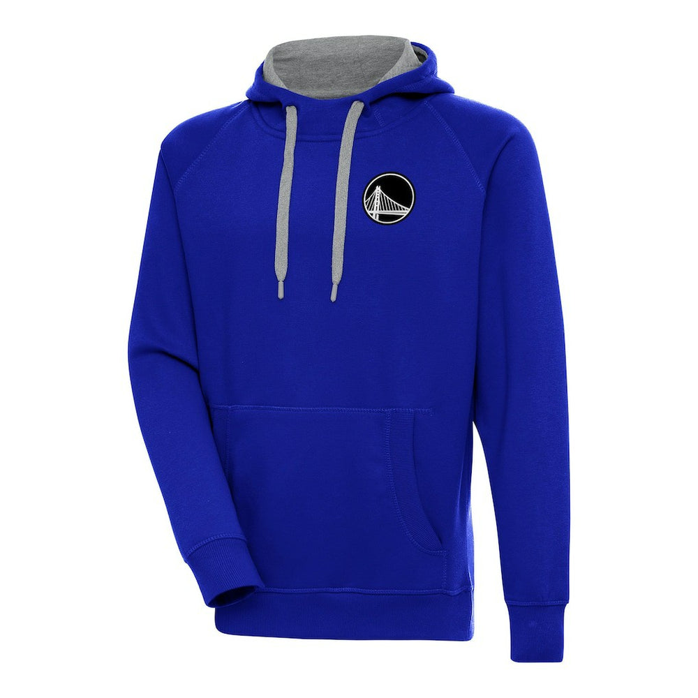 Golden State Warriors Antigua Metallic Logo Victory Raglan Pullover Hoodie sale - Royal shop