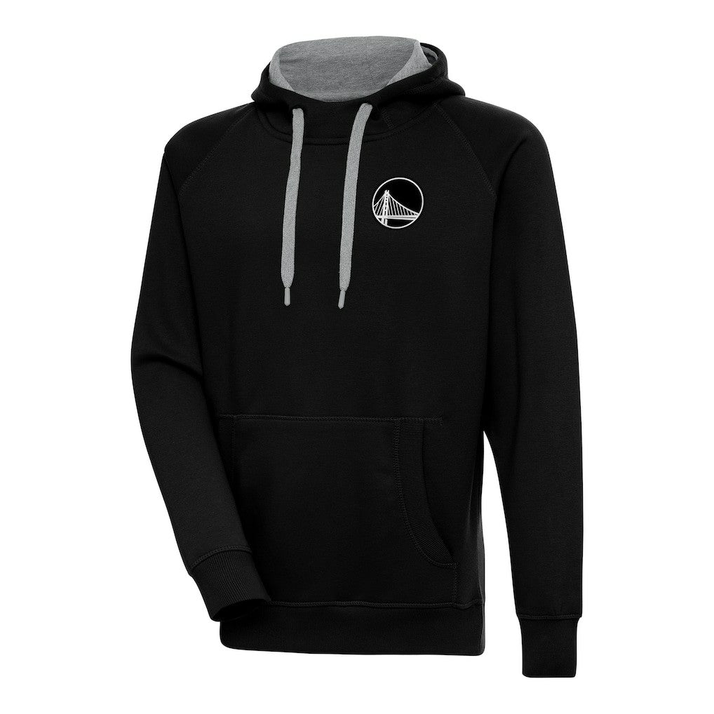 Golden State Warriors Antigua Metallic Logo Victory Raglan Pullover Hoodie sale - Black online