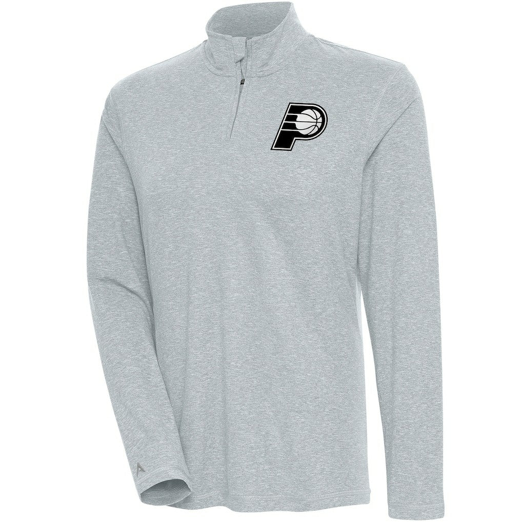 Indiana Pacers Antigua Women's Brushed Metallic Comfort Quarter-Zip Pullover Top - Heather Gray on sale