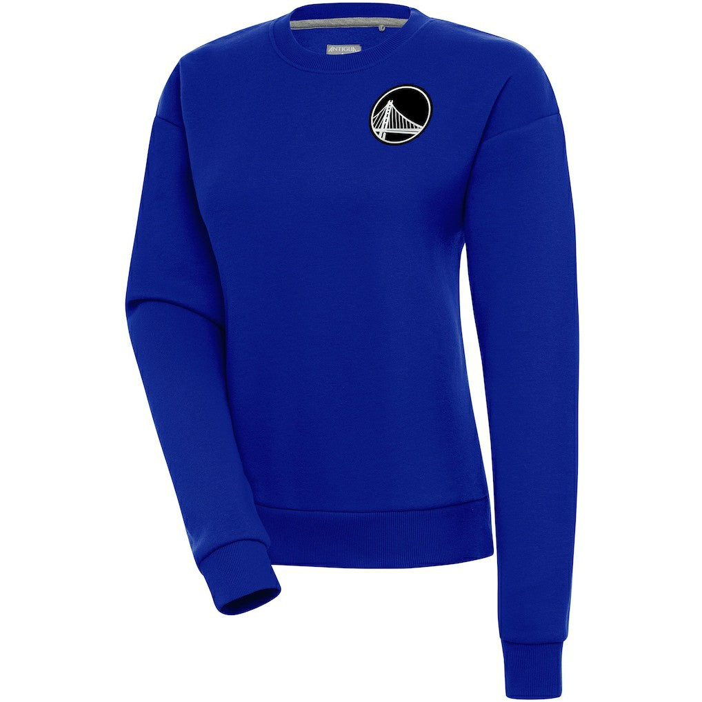 Golden State Warriors Antigua Women's Brushed Metallic Victory Pullover Sweatshirt - Royal for sale