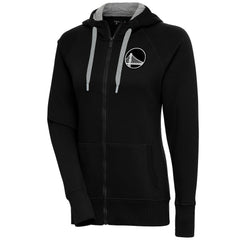 Golden State Warriors Antigua Women's Brushed Metallic Victory Full-Zip Hoodie - Black on sale