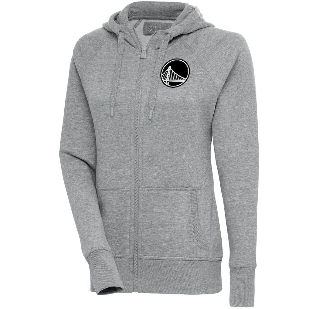 Golden State Warriors Antigua Women's Brushed Metallic Victory Full-Zip Hoodie - Heather Gray cheap