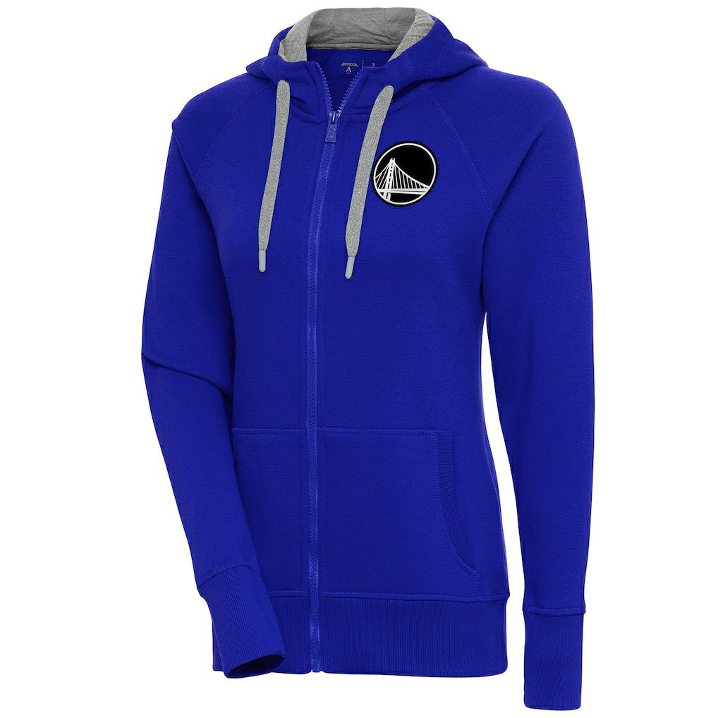 Golden State Warriors Antigua Women's Brushed Metallic Victory Full-Zip Hoodie - Royal sale