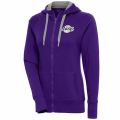 Los Angeles Lakers Antigua Women's Brushed Metallic Victory Full-Zip Hoodie - Purple online