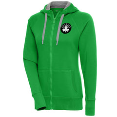 Boston Celtics Antigua Women's Brushed Metallic Victory Full-Zip Hoodie - Kelly Green shop
