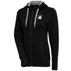 Boston Celtics Antigua Women's Brushed Metallic Victory Full-Zip Hoodie - Black sale