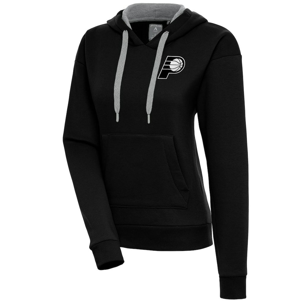 Indiana Pacers Antigua Women's Brushed Metallic Victory Pullover Hoodie - Black shop