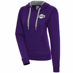 Los Angeles Lakers Antigua Women's Brushed Metallic Victory Pullover Hoodie - Purple online