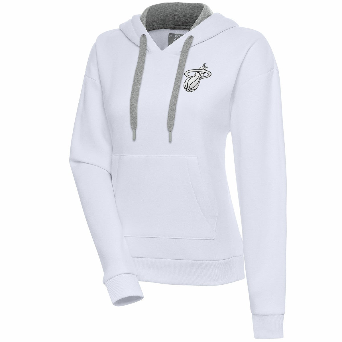 Miami Heat Antigua Women's Brushed Metallic Victory Pullover Hoodie - White on sale