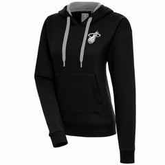 Miami Heat Antigua Women's Brushed Metallic Victory Pullover Hoodie - Black discount