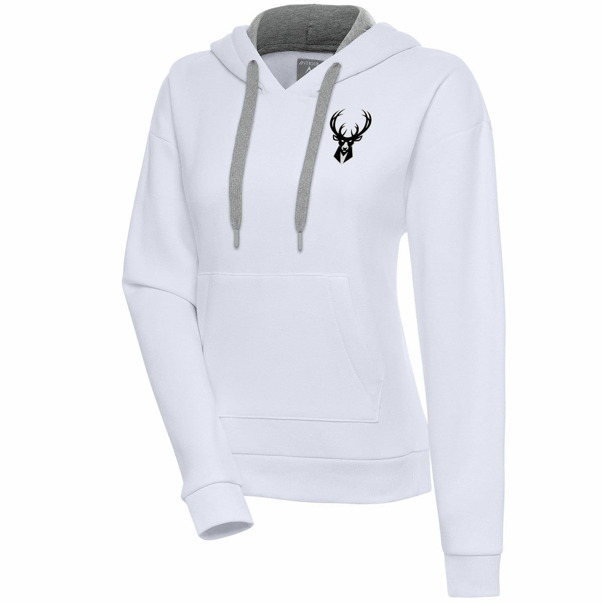 Milwaukee Bucks Antigua Women's Brushed Metallic Victory Pullover Hoodie - White online