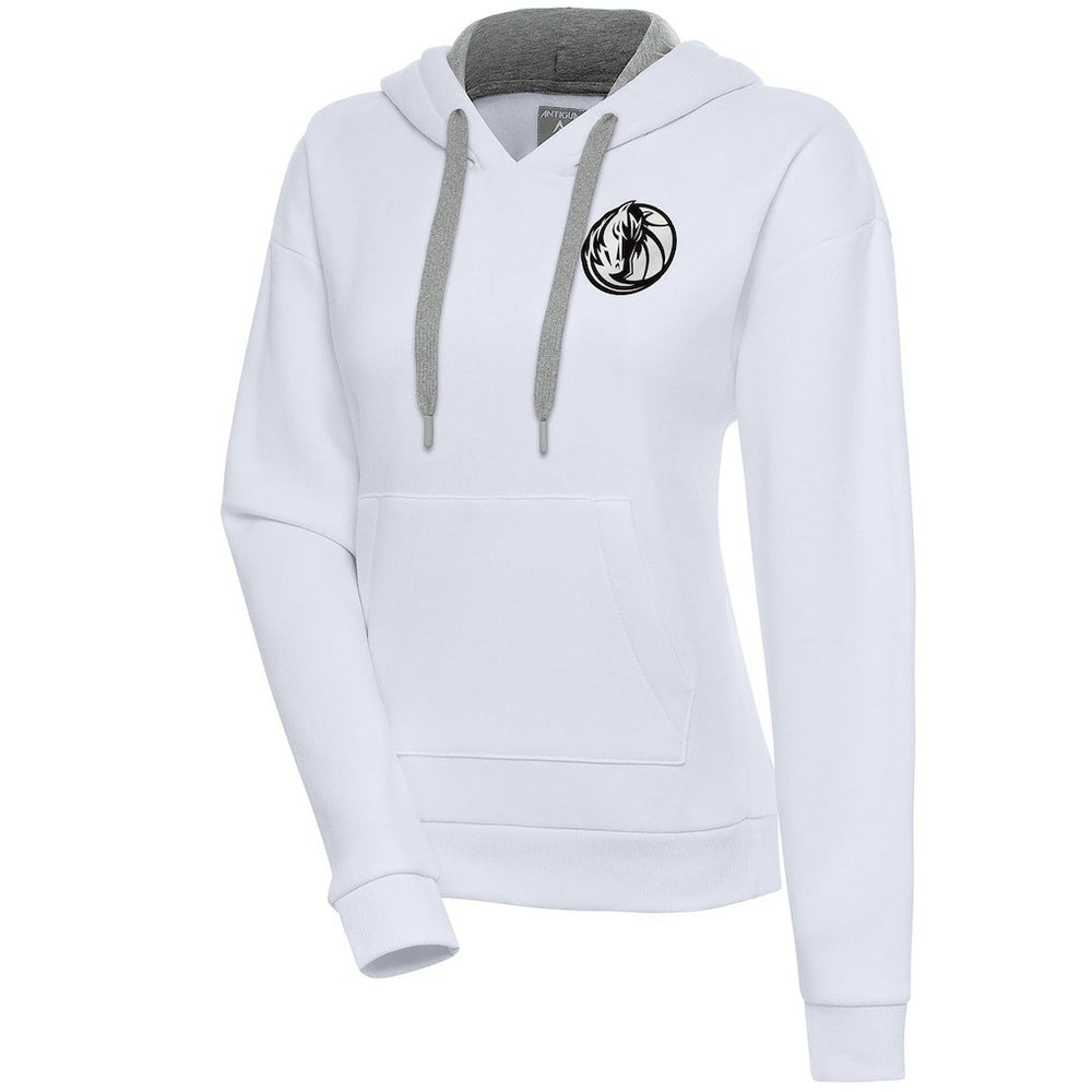 Dallas Mavericks Antigua Women's Brushed Metallic Victory Pullover Hoodie - White shop