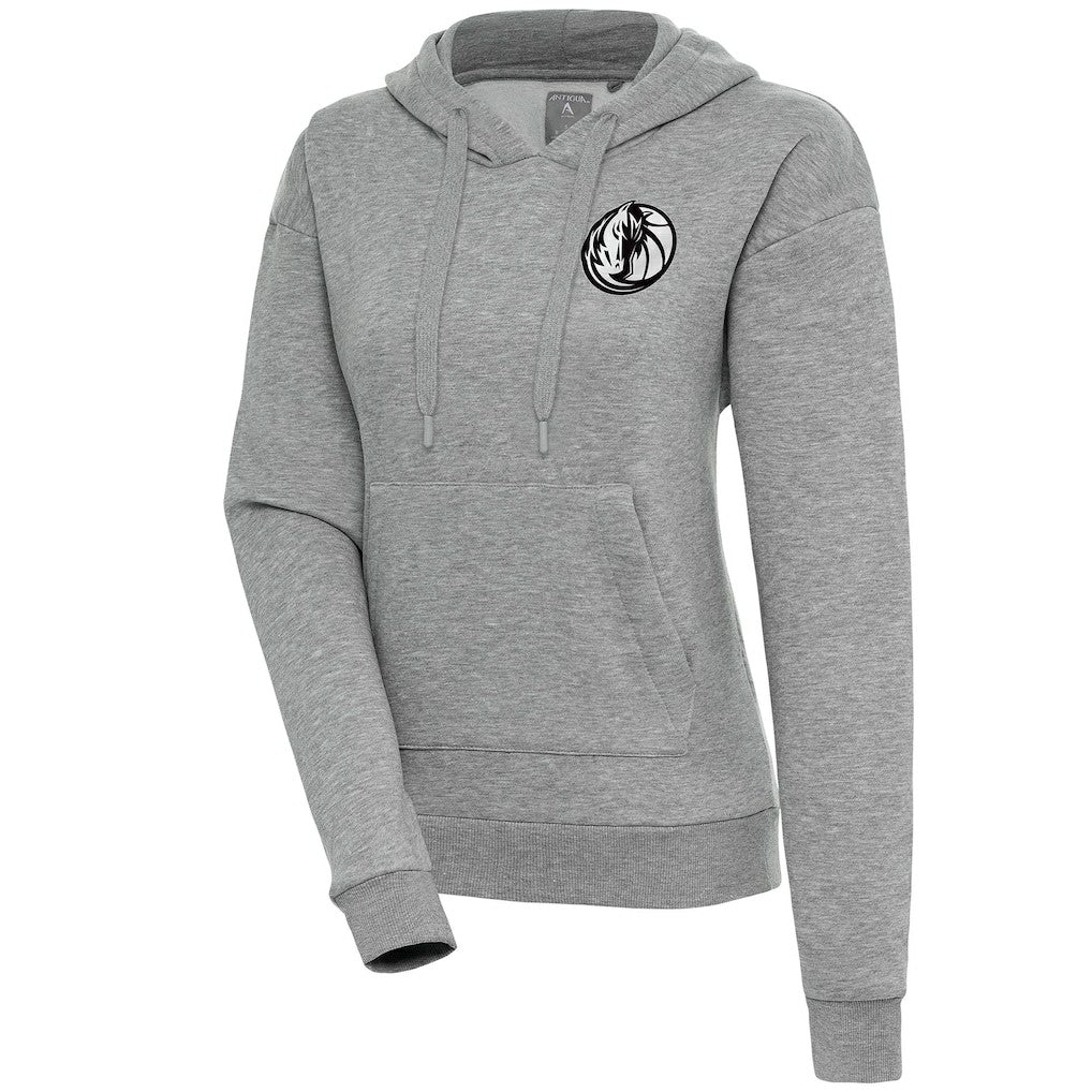 Dallas Mavericks Antigua Women's Brushed Metallic Victory Pullover Hoodie - Heather Gray discount