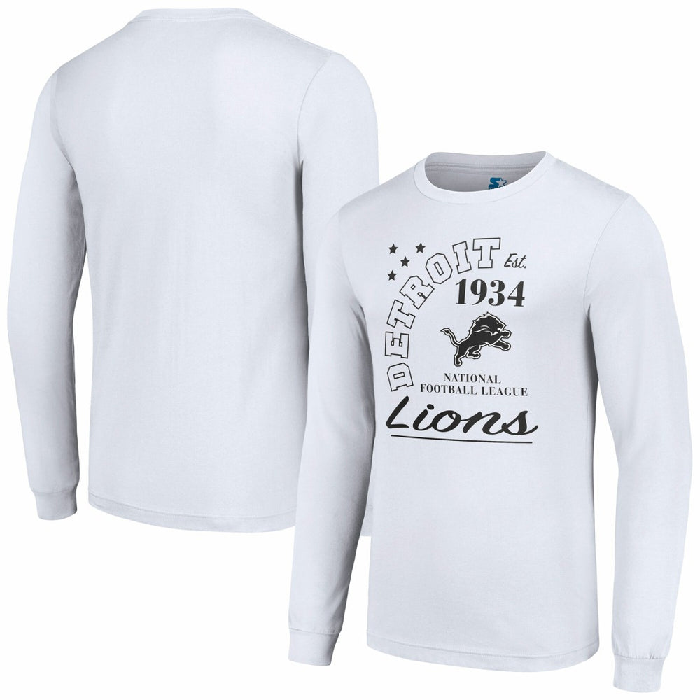 Detroit Lions Starter Arch City Long Sleeve T-Shirt - White on sale