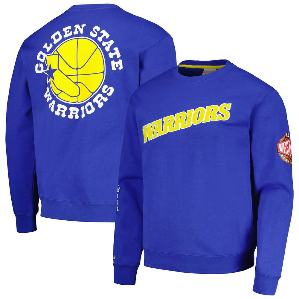 Golden State Warriors Hardwood Classics There and Back Pullover Sweatshirt sale - Royal on sale