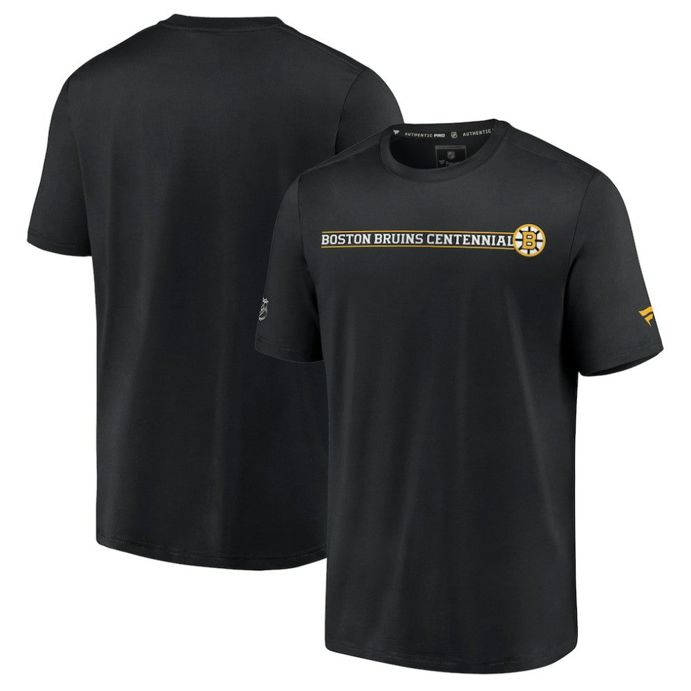 Boston Bruins Fanatics Authentic Pro Centennial Banner T-Shirt - Black T-shirts