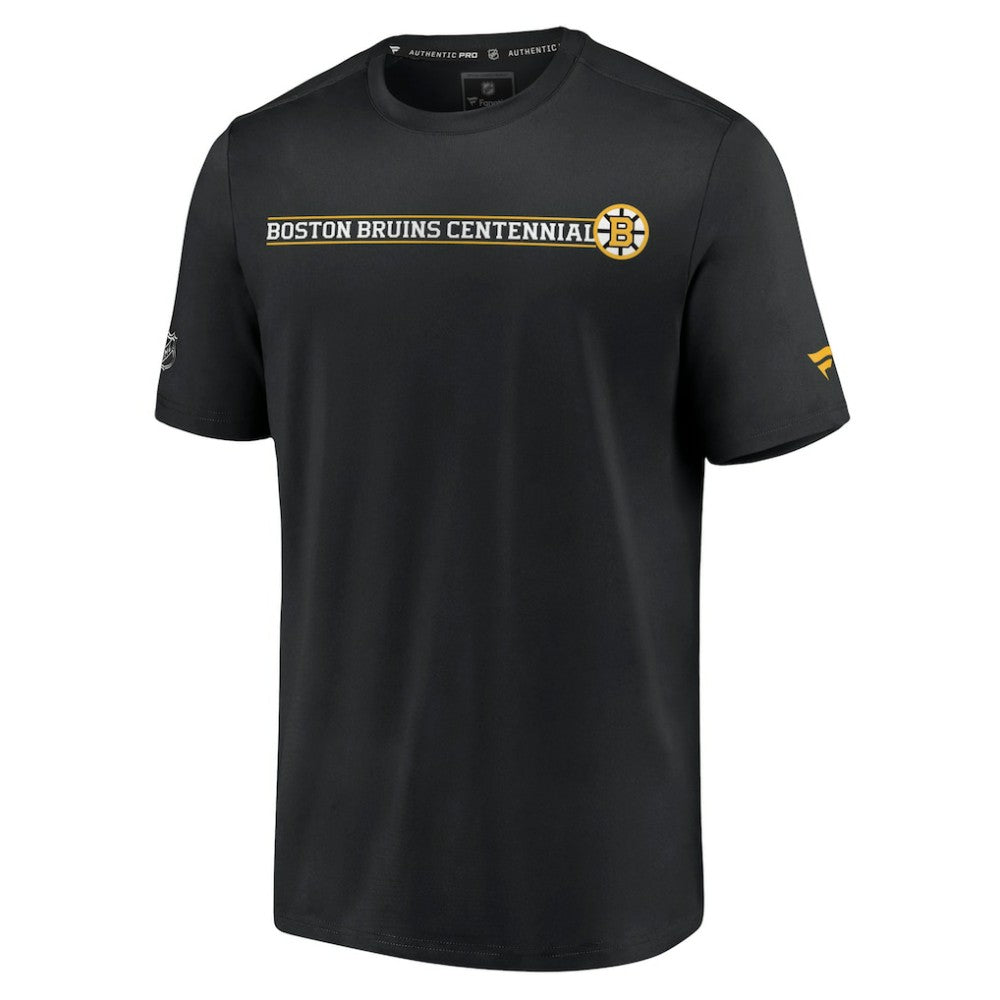 Boston Bruins Fanatics Authentic Pro Centennial Banner T-Shirt - Black T-shirts