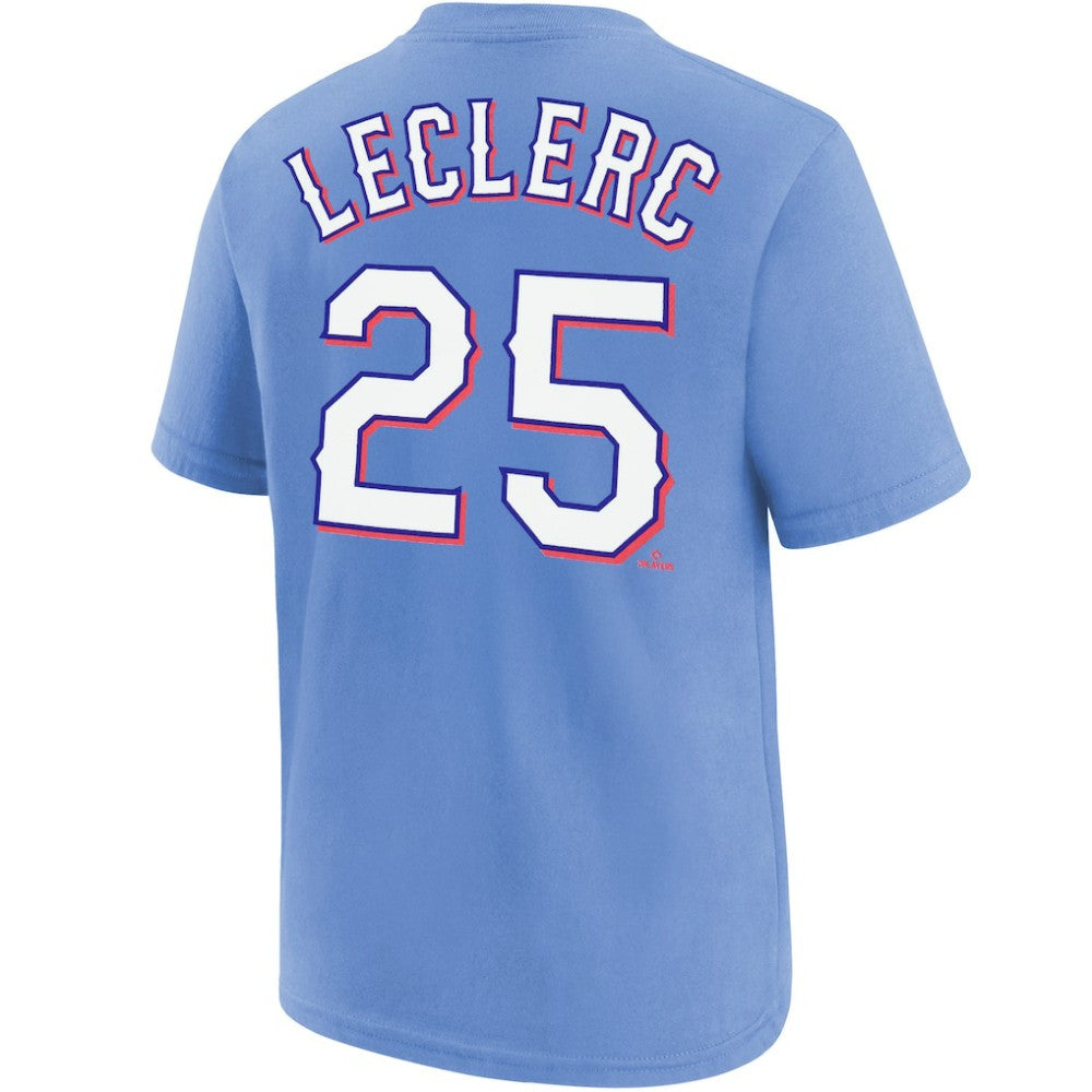 Jose Leclerc Texas Rangers Youth Name & Number T-Shirt Light Blue
