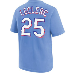 Jose Leclerc Texas Rangers Youth Name & Number T-Shirt Light Blue