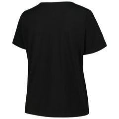 Milwaukee Bucks Profile Women's Plus Size Arch Over Logo V-Neck T-Shirt - Black sale