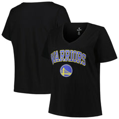 Golden State Warriors Profile Women's Plus Size Arch Over Logo V-Neck T-Shirt sale - Black on sale