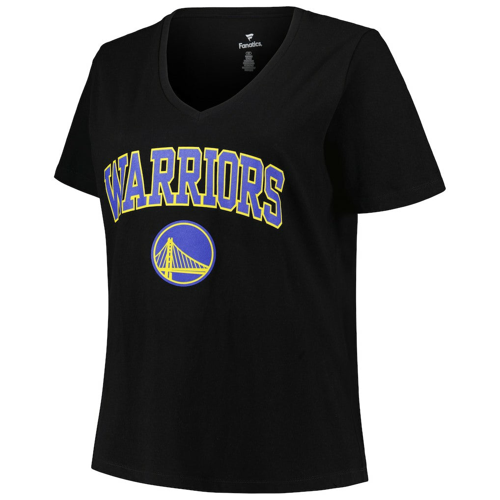 Golden State Warriors Profile Women's Plus Size Arch Over Logo V-Neck T-Shirt sale - Black on sale