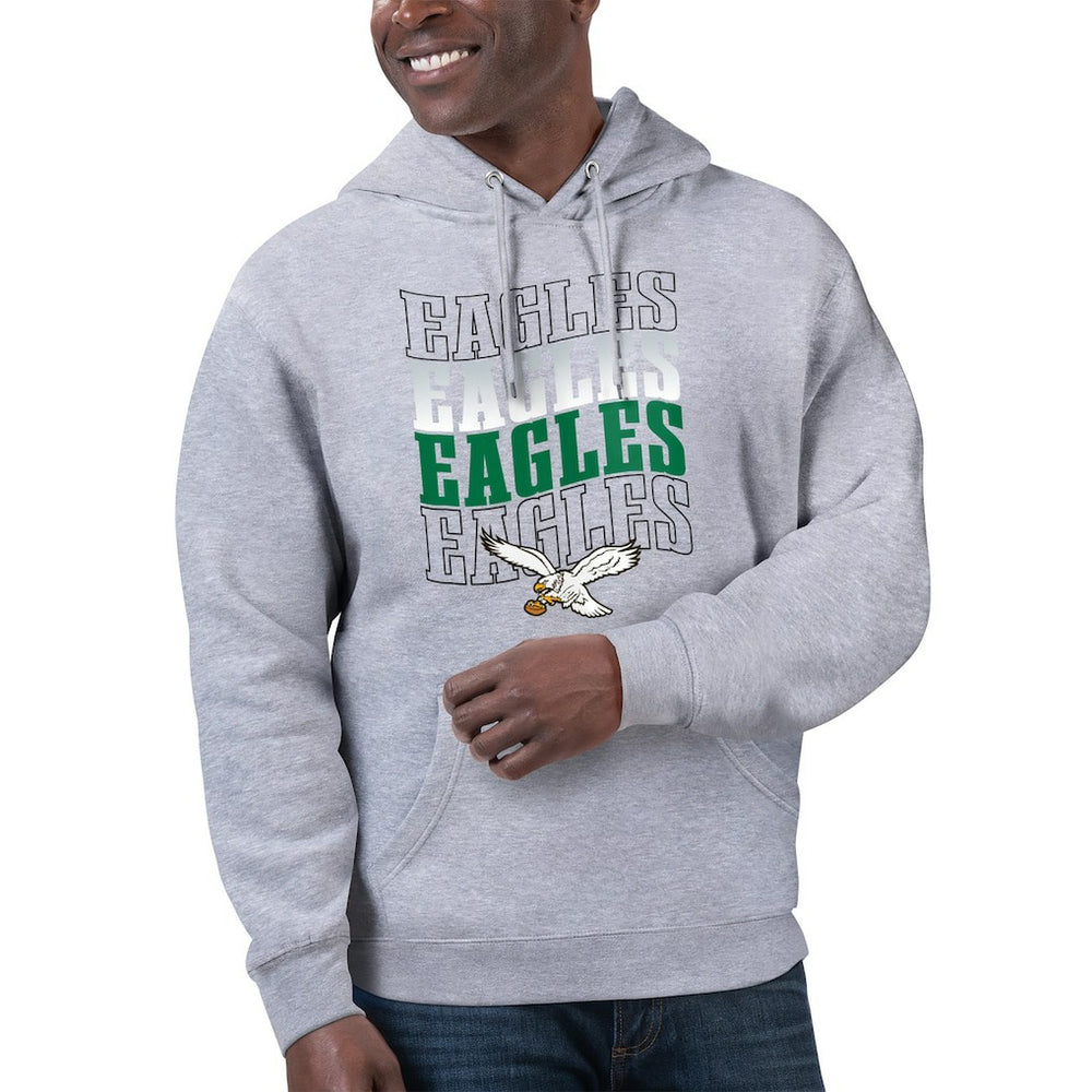 Philadelphia Eagles Starter Unisex Throwback Name Drop Pullover Hoodie - Heather Gray on sale