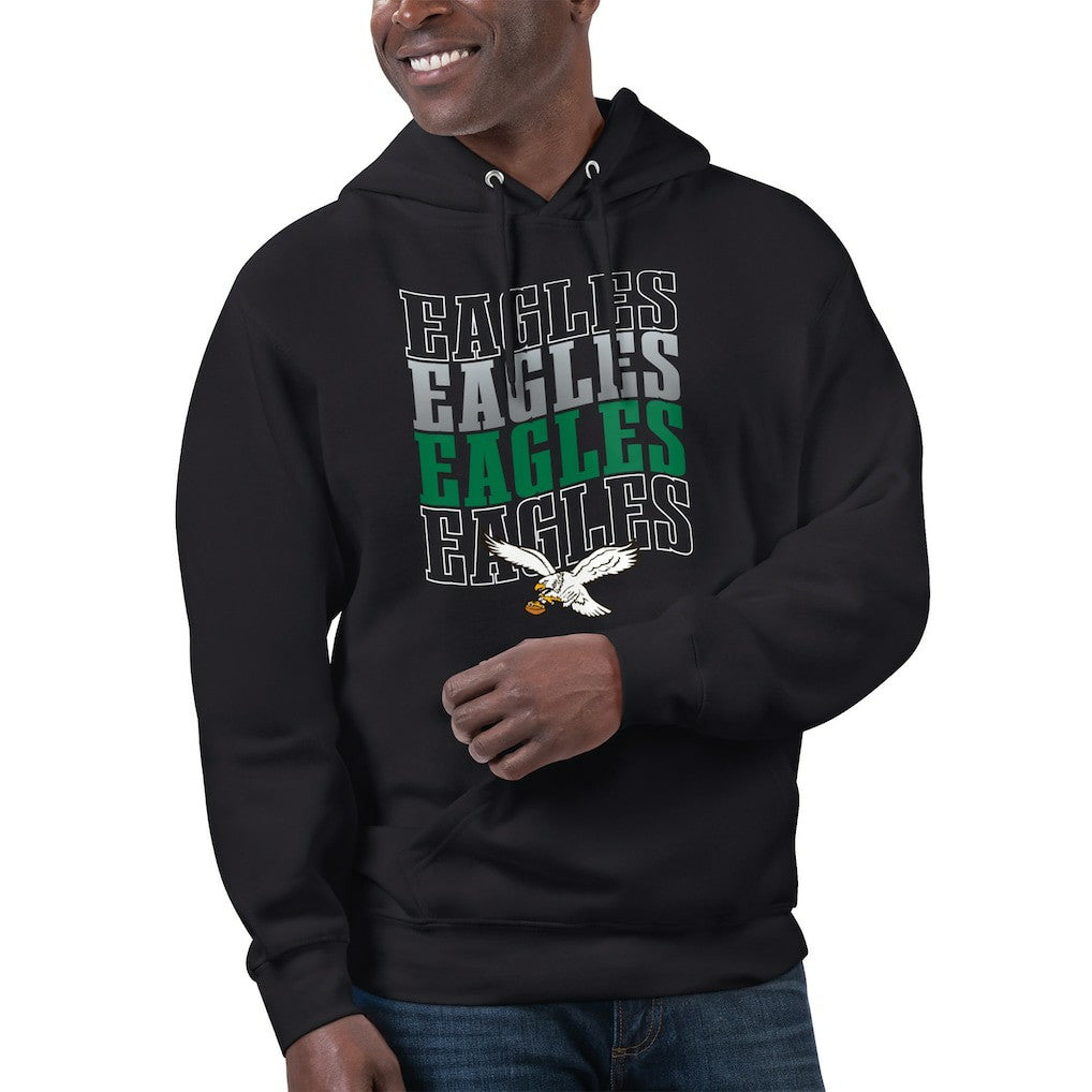 Philadelphia Eagles Starter Unisex Throwback Name Drop Pullover Hoodie - Black online