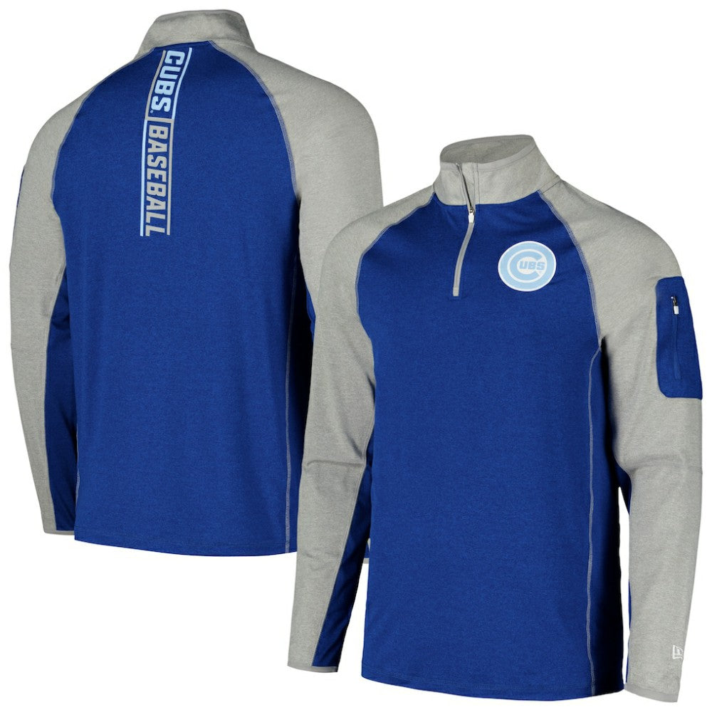Chicago Cubs Father's Day Raglan Quarter-Zip Top Royal