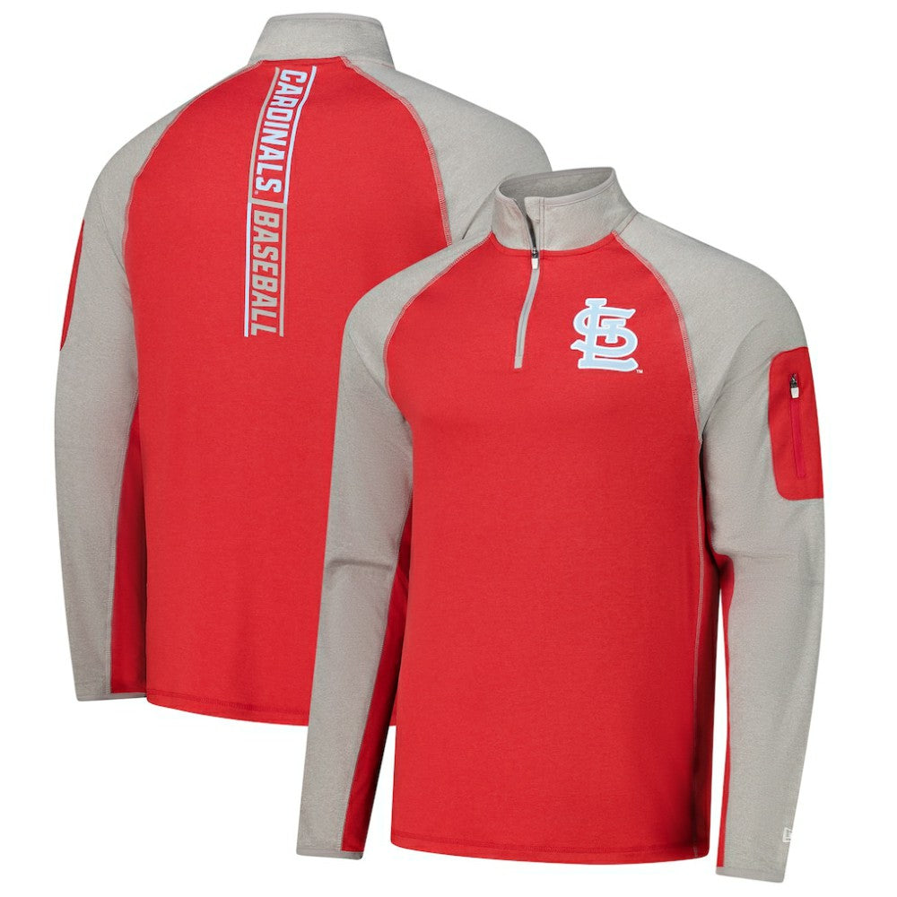 St. Louis Cardinals Father's Day Raglan Quarter-Zip Top Red