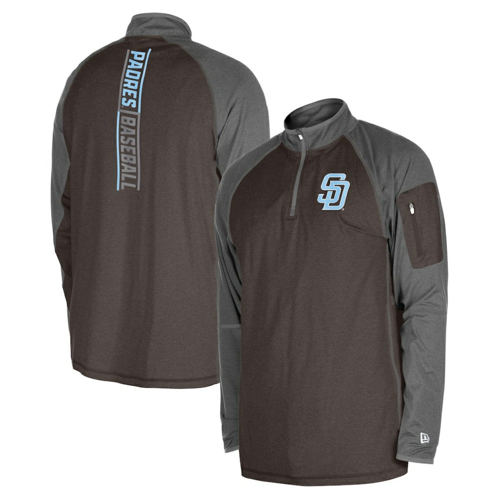 San Diego Padres Father's Day Raglan Quarter-Zip Top Brown
