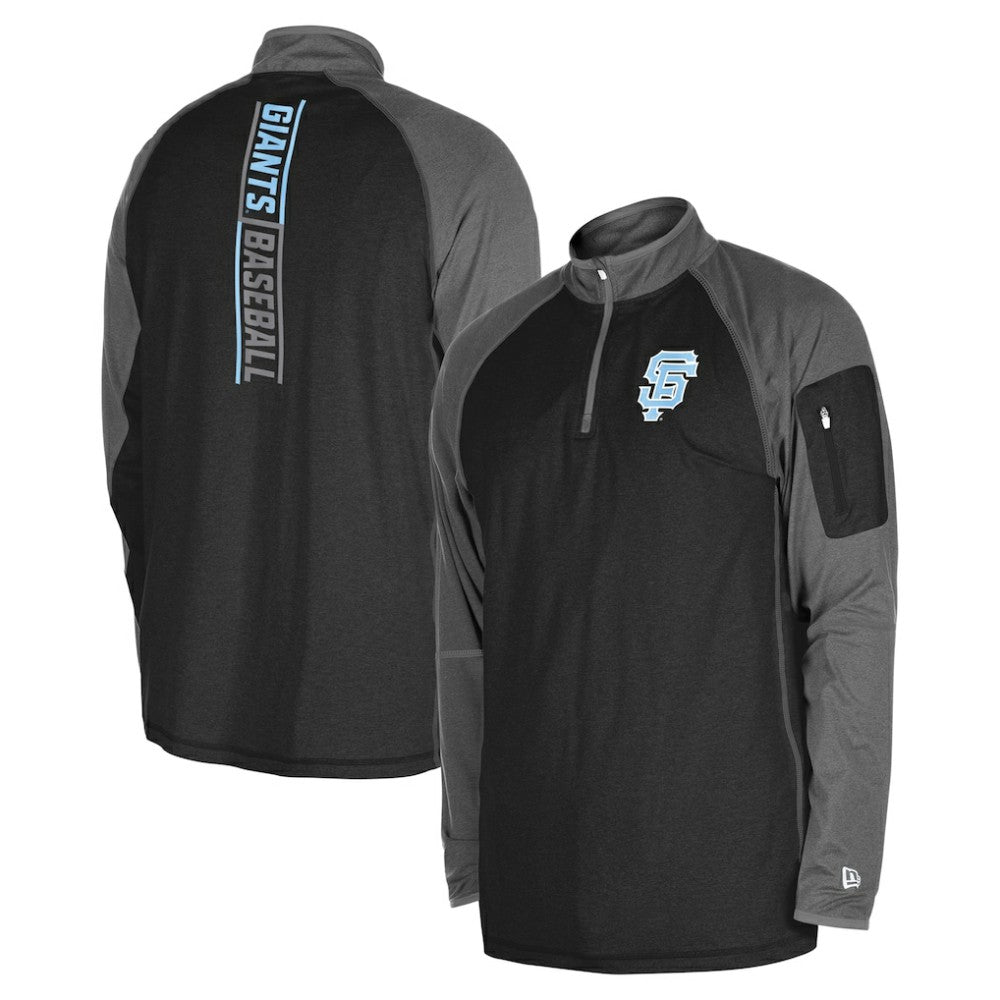 San Francisco Giants Father's Day Raglan Quarter-Zip Top Black