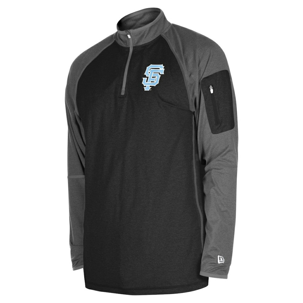 San Francisco Giants Father's Day Raglan Quarter-Zip Top Black