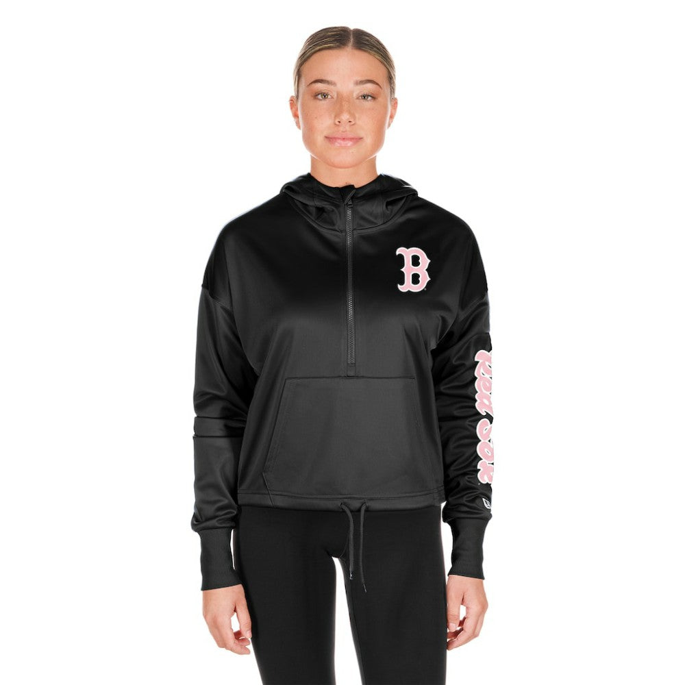 Boston Red Sox Women's Half-Zip Hoodie Black