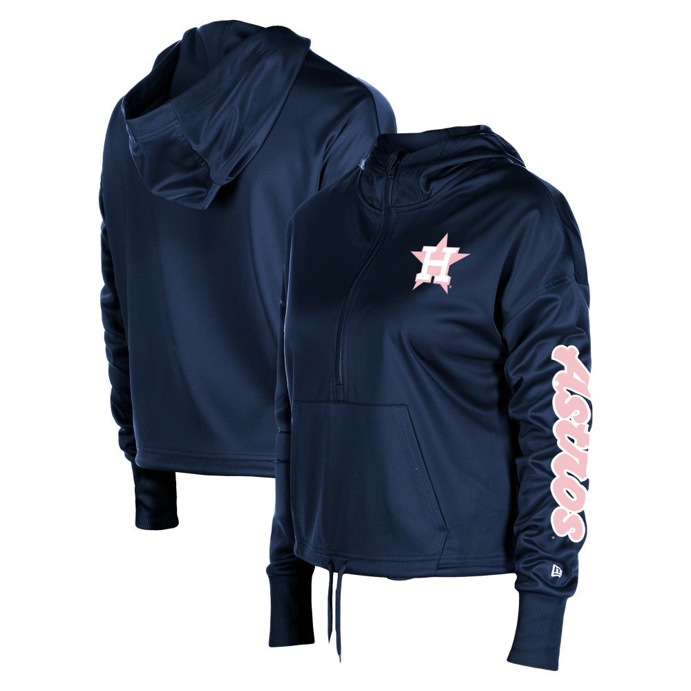 Houston Astros Women's Half-Zip Hoodie Navy