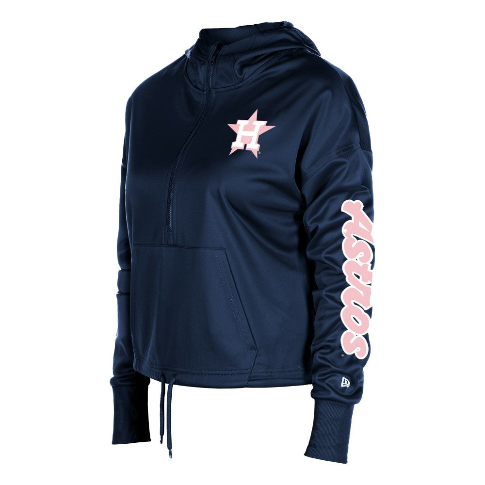 Houston Astros Women's Half-Zip Hoodie Navy
