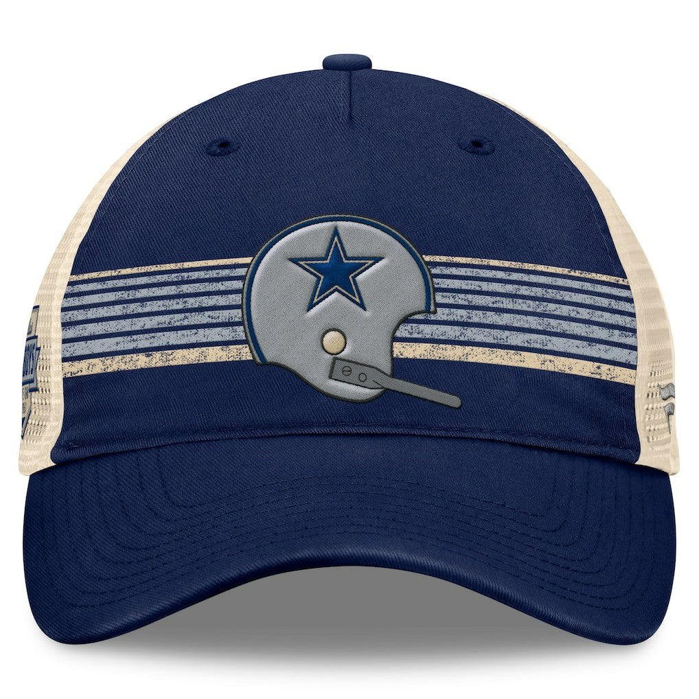 Dallas Cowboys Retro Fundamentals Stripes Trucker Adjustable Hat - Navy/Natural discount